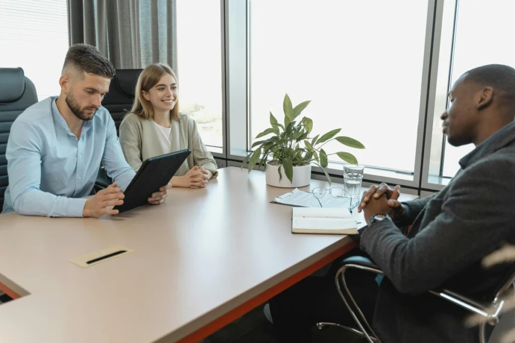 Job applicant being interviewed